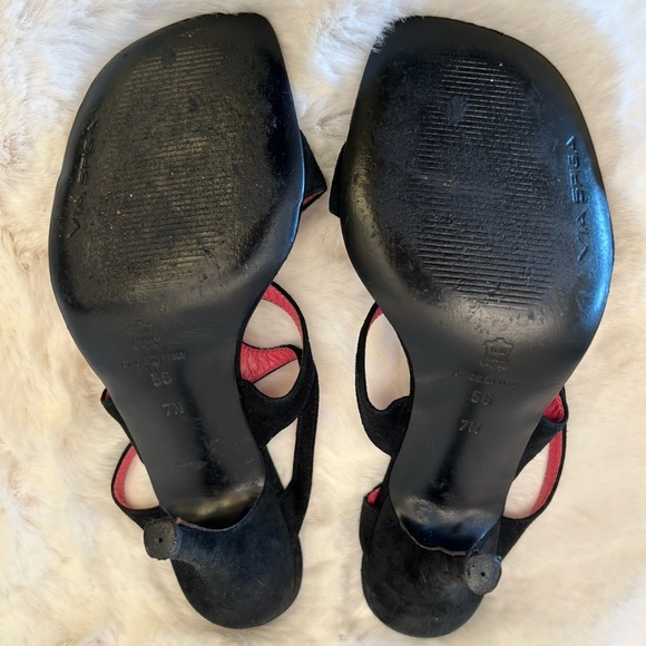 Via Spiga Black Strappy Sandals with Square Toe Sz-7N. N - Picture 9 of 9